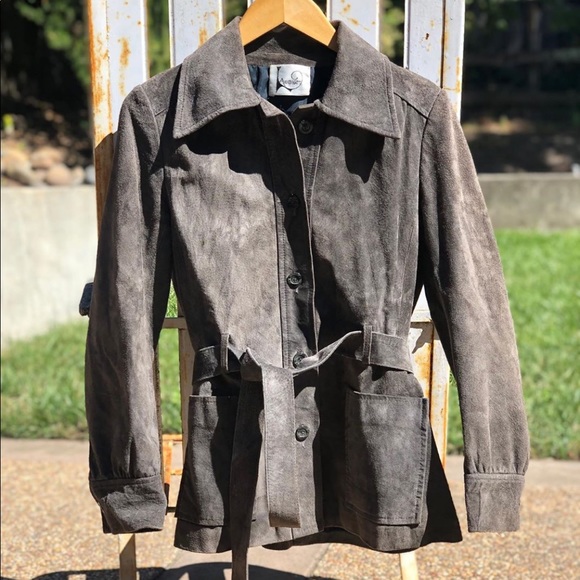 Vintage Jackets & Blazers - Arista Kat Suede Belted Jacket